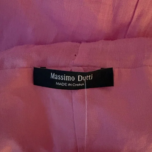 Massimo Dutti Long Gathered Pink Dress With a Halter Neckline  in Sz S - Picture 10 of 10